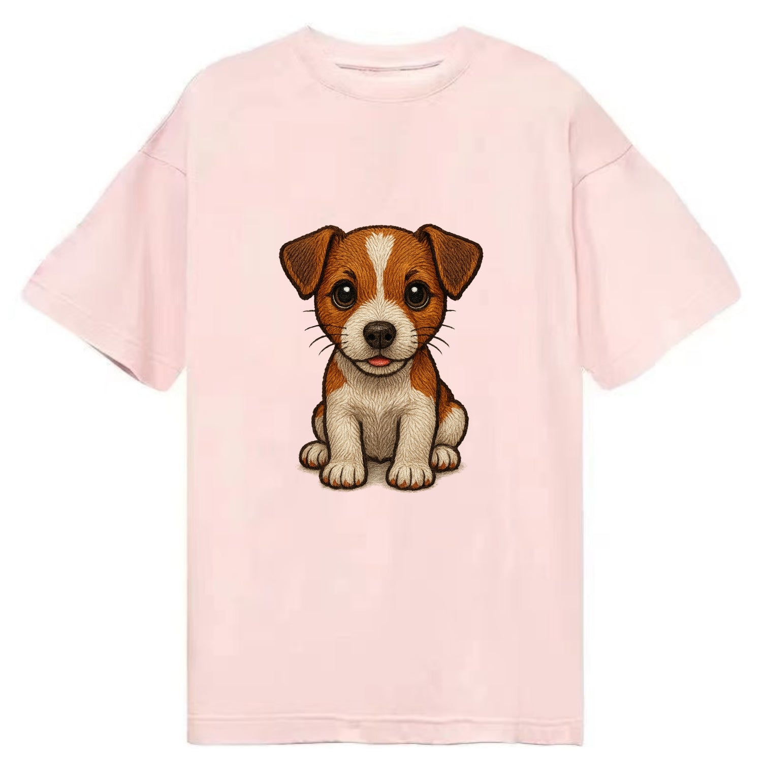 Baby Jack Russell Terrier Puppy - white with markings, alert ears, energetic - Classic T-shirt - Pink