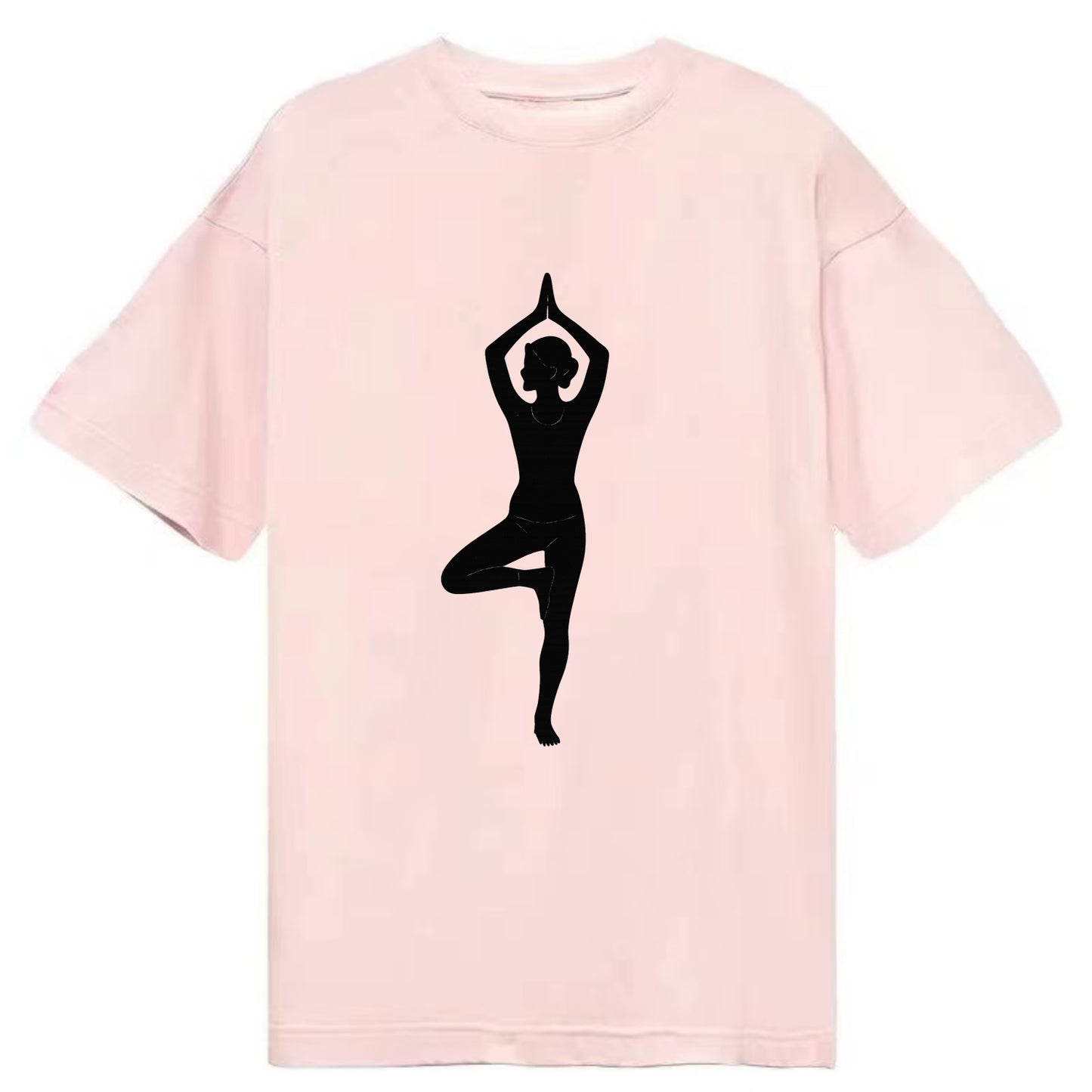 Yogi in tree pose silhouette - Classic T-shirt - Pink