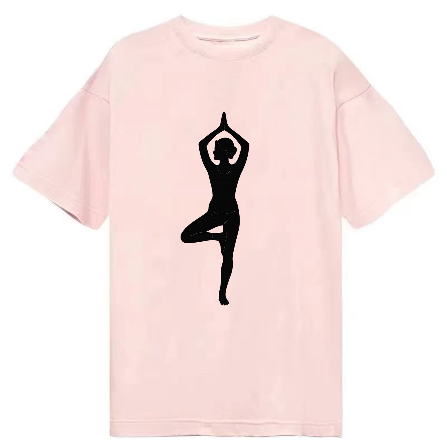 Yogi in tree pose silhouette - Classic T-shirt - Pink