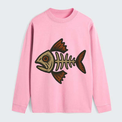 Fish Skeleton  - Classic Long Sleeve Shirt - Pink