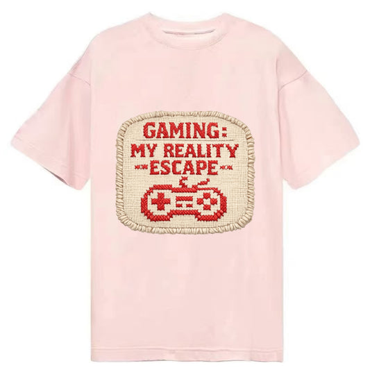 GAMING: MY REALITY ESCAPE - red game escape - red - gaming reality escape - Classic T-shirt - Pink
