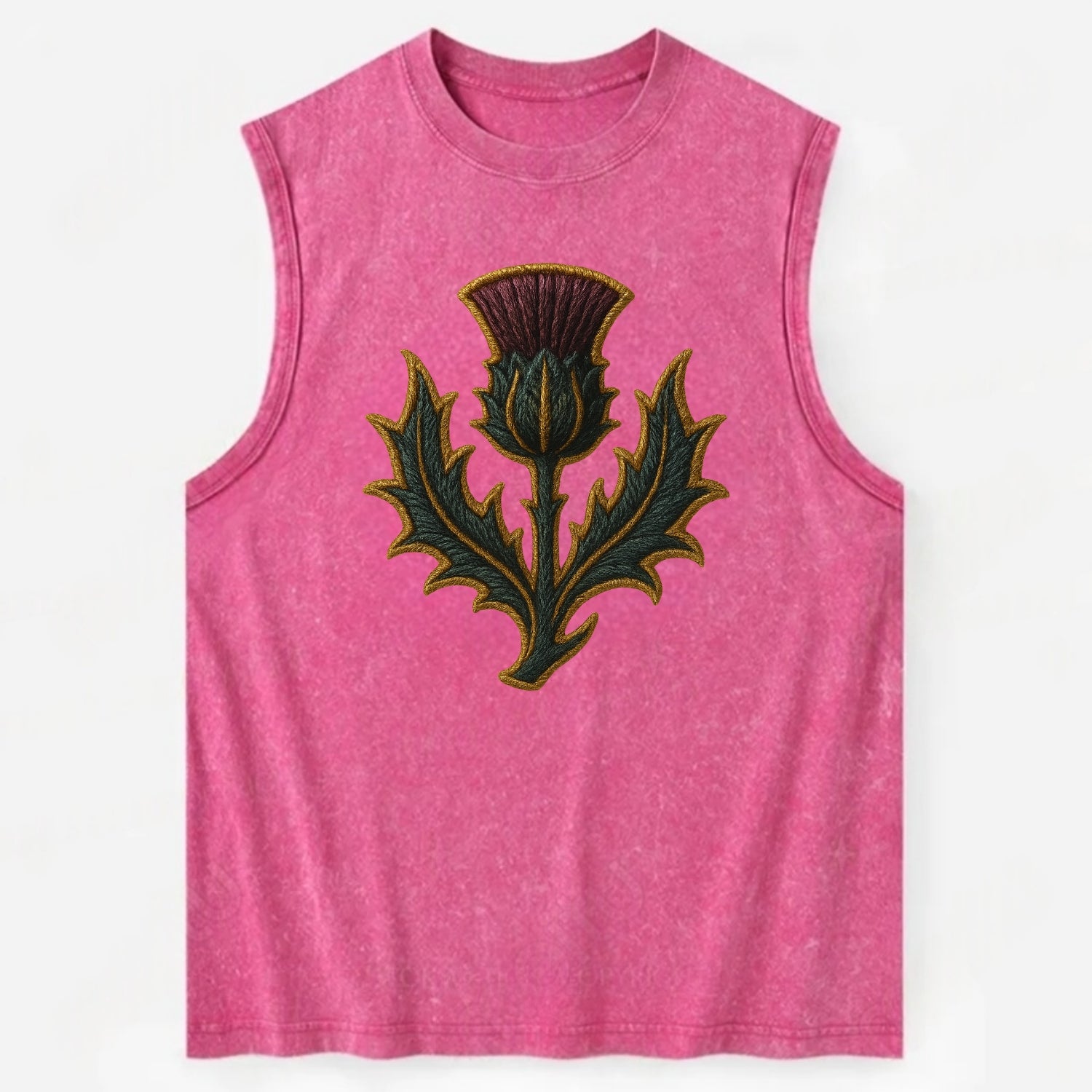 Scottish Thistle  - Vintage Washed Tank - Pink