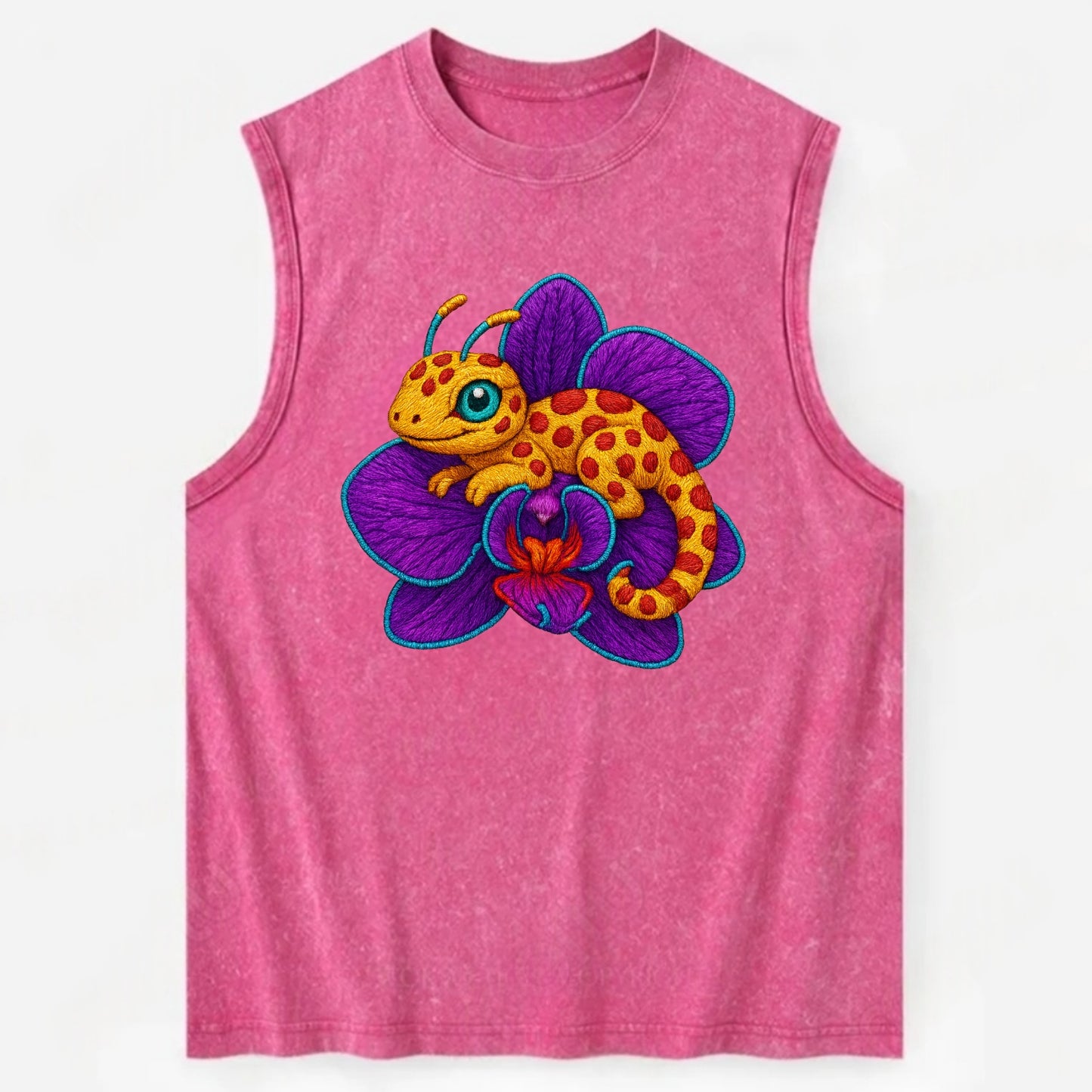 Leopard Orchid - Vintage Washed Tank - Pink