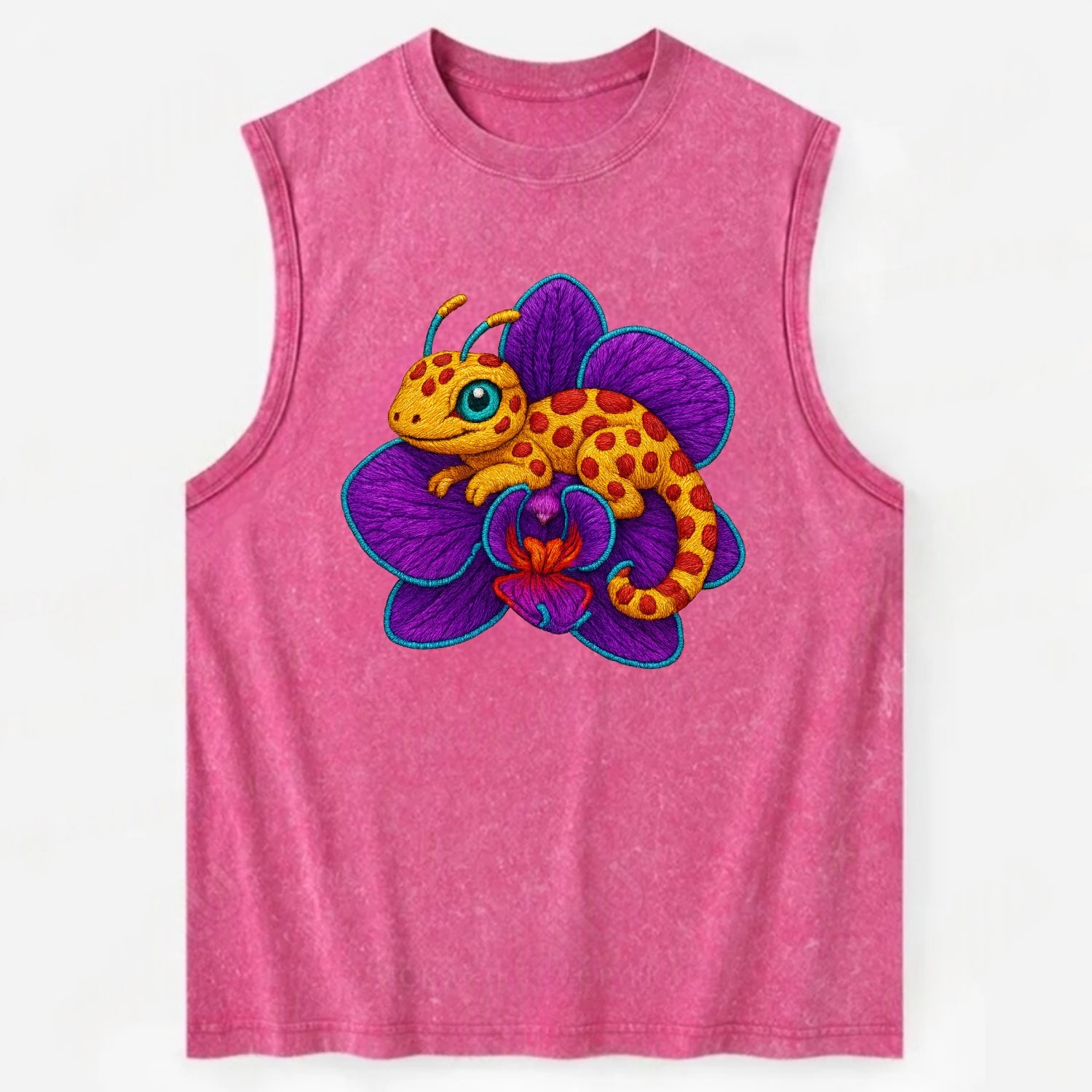 Leopard Orchid - Vintage Washed Tank - Pink