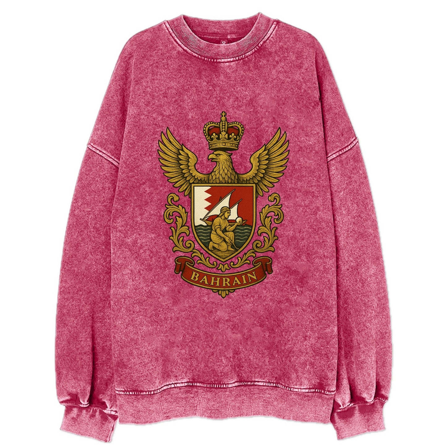 Bahrain Heritage Badge  - Vintage Sweatshirt - Pink