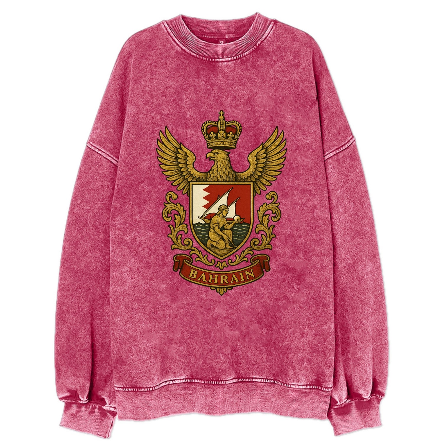 Bahrain Heritage Badge  - Vintage Sweatshirt - Pink