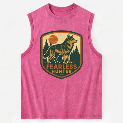 Fearless Hunter  - Vintage Washed Tank - Pink