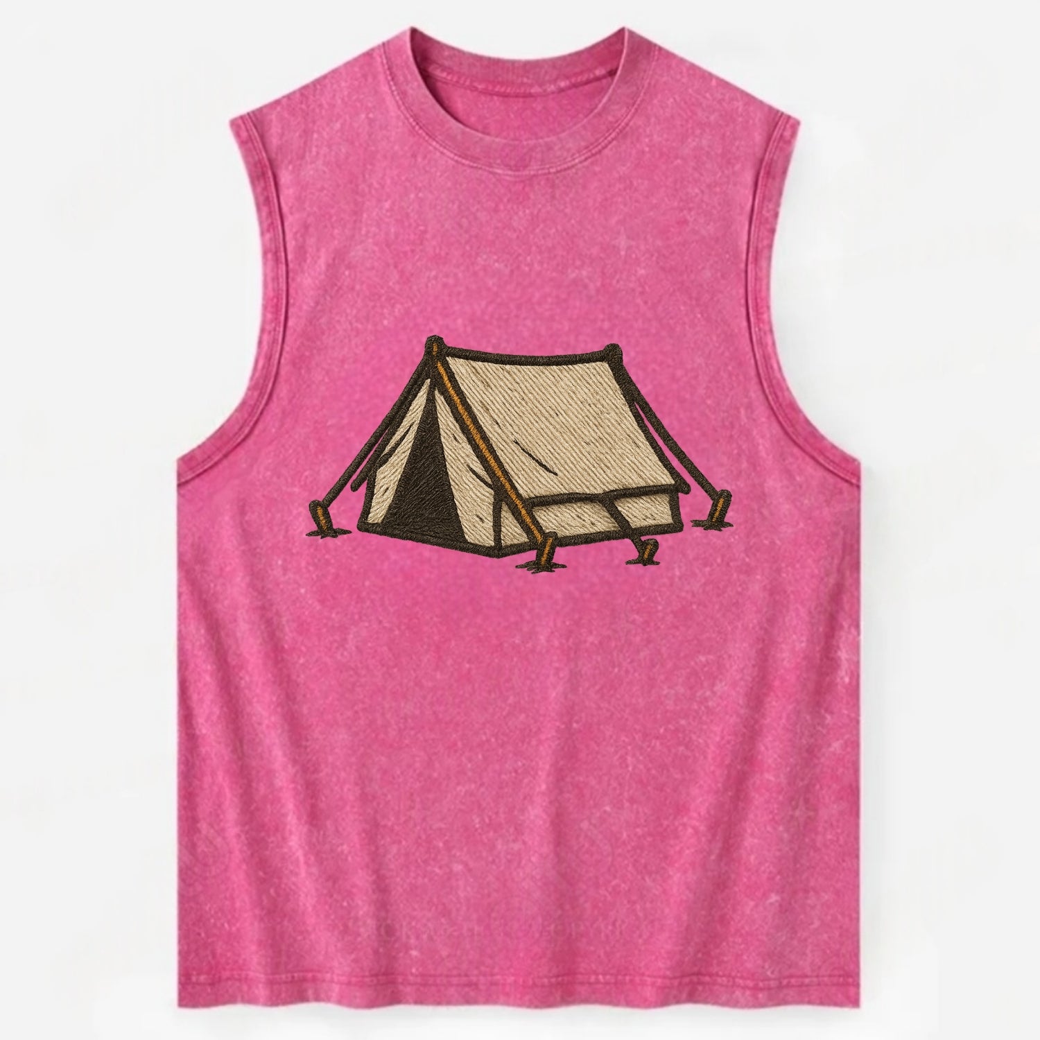 Camping Tent  - Vintage Washed Tank - Pink