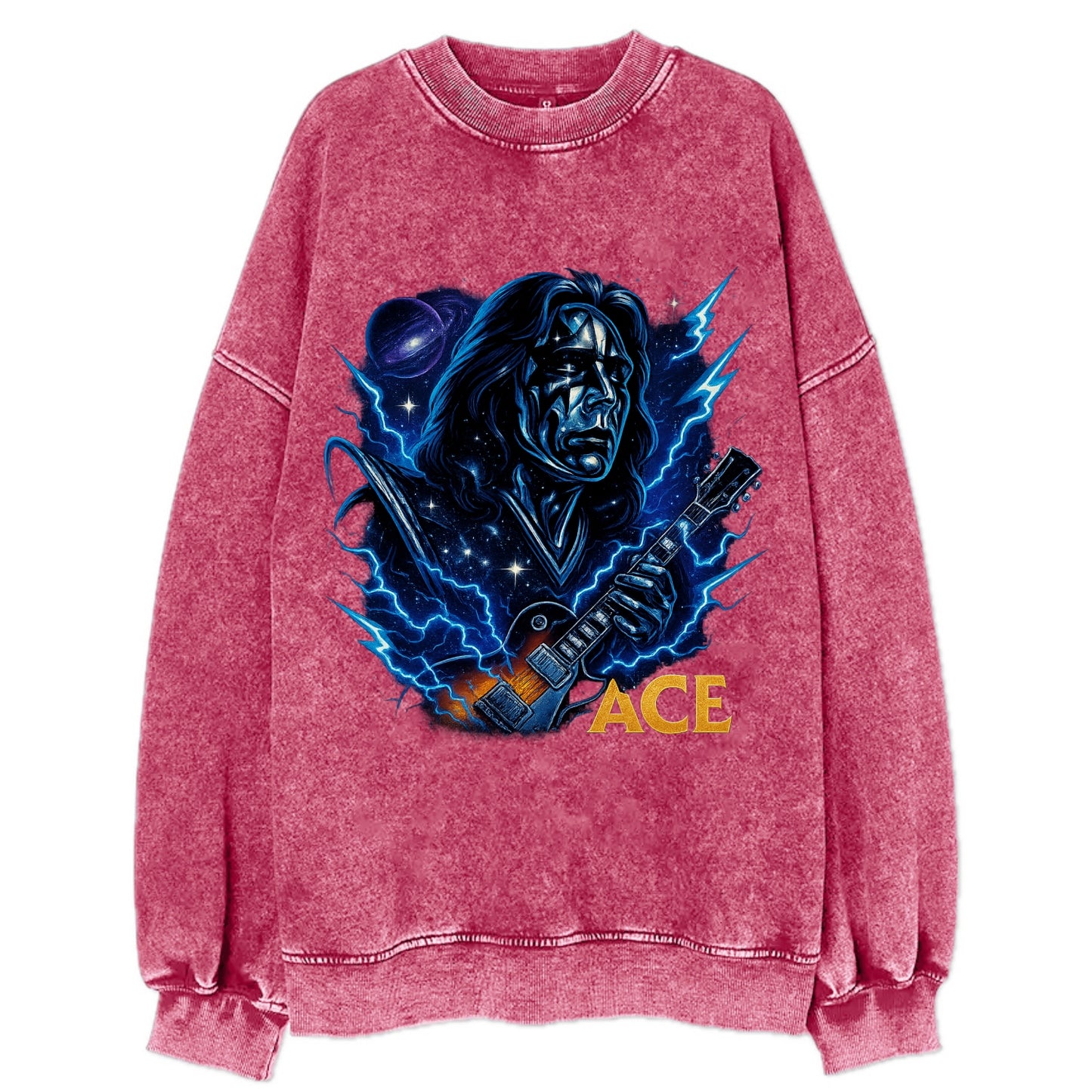 Cosmic Chrome Portrait - Vintage Sweatshirt - Pink