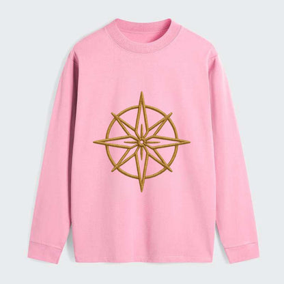 Compass Rose  - Classic Long Sleeve Shirt - Pink