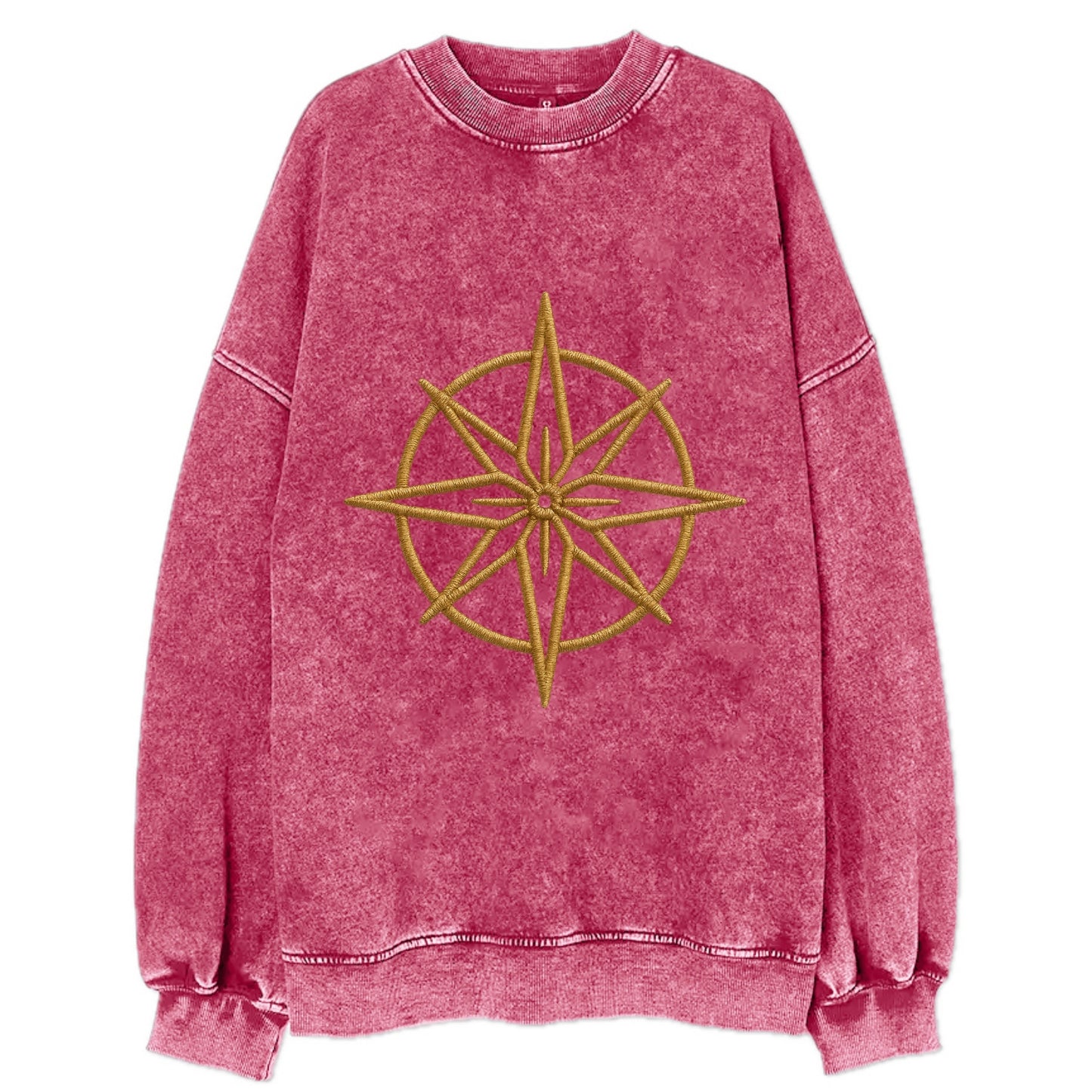 Compass Rose  - Vintage Sweatshirt - Pink