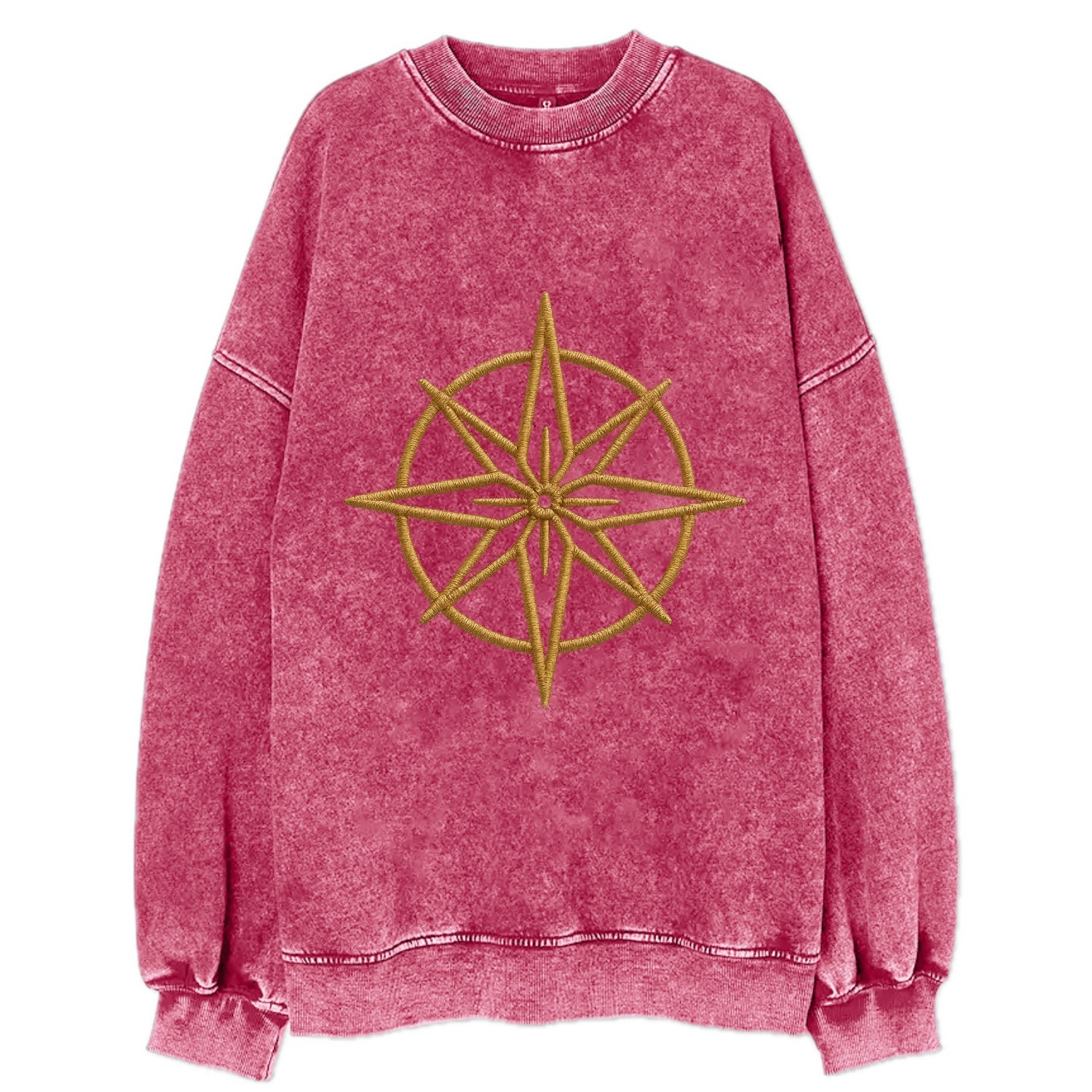Compass Rose  - Vintage Sweatshirt - Pink