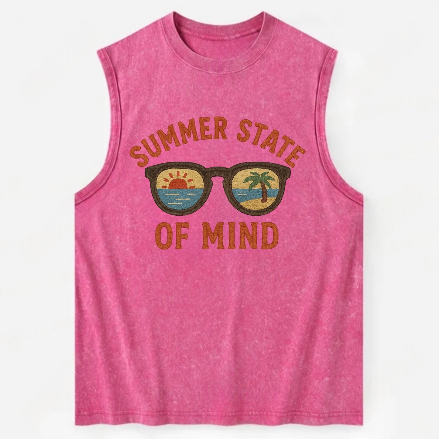 Summer State Of Mind  - Vintage Washed Tank - Pink