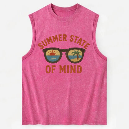 Summer State Of Mind  - Vintage Washed Tank - Pink