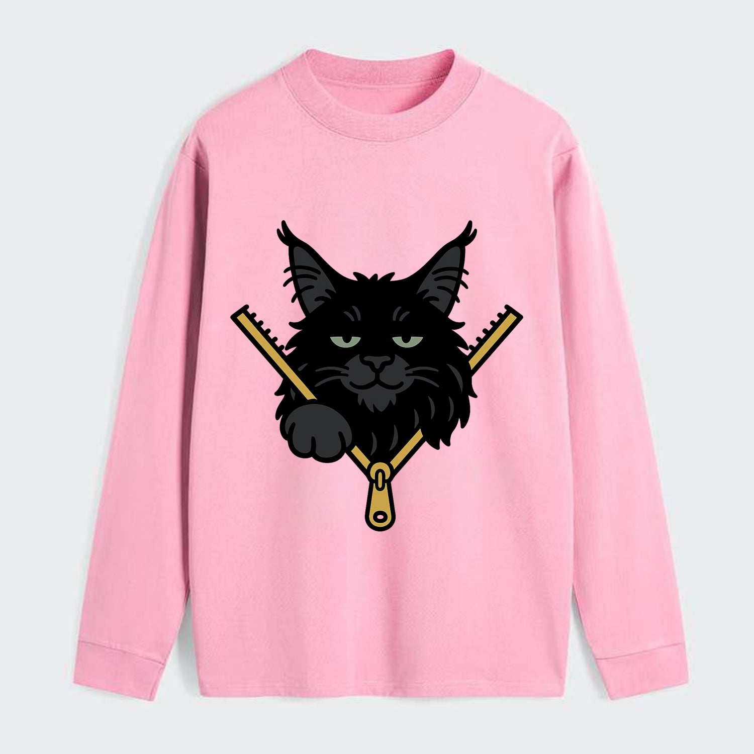 Black Maine Coon - Classic Long Sleeve Shirt - Pink