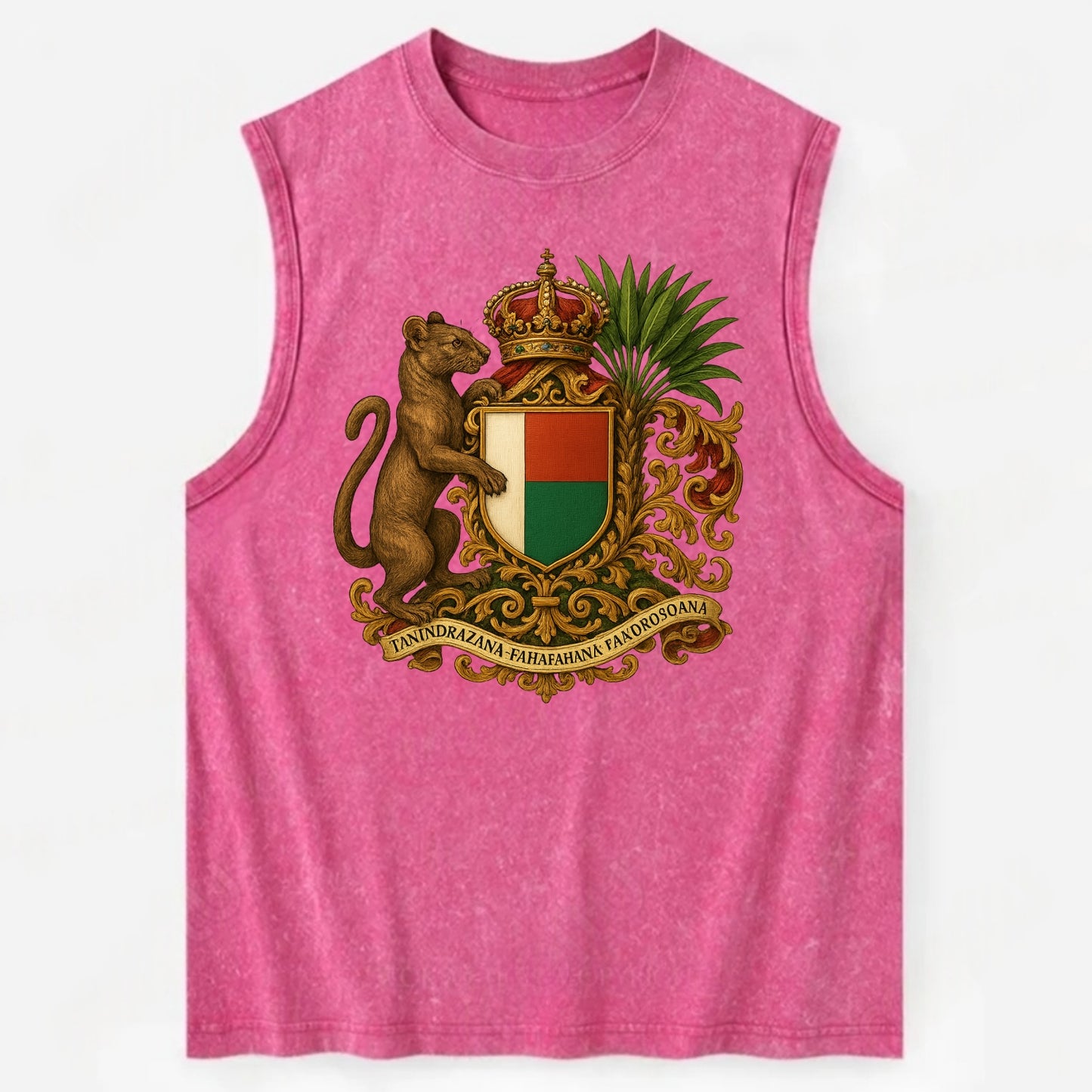 Madagascar Fossa Hunter  - Vintage Washed Tank - Pink