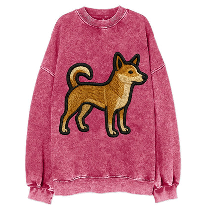 Norwegian Lundehund - Modern puffin hunt - Vintage Sweatshirt - Pink