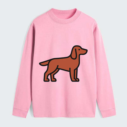 Irish Setter - Red/chestnut flat side profile - Classic Long Sleeve Shirt - Pink