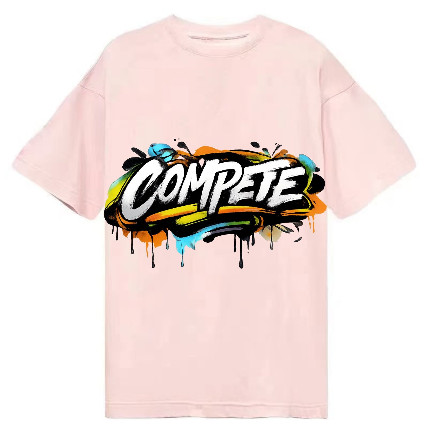 Bold typography design - "COMPETE" - competitive spirit, love the game - Classic T-shirt - Pink