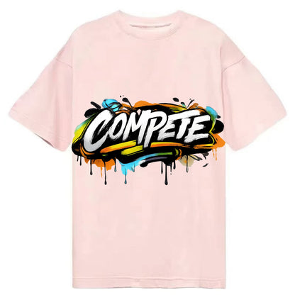 Bold typography design - "COMPETE" - competitive spirit, love the game - Classic T-shirt - Pink