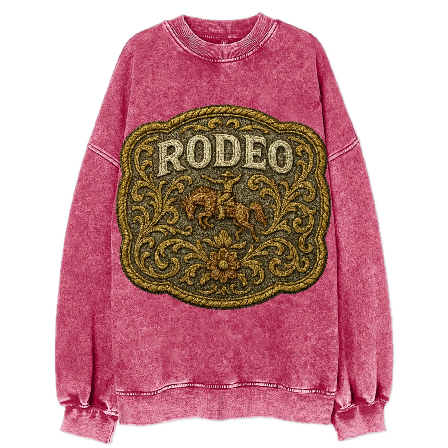 Rodeo Buckle  - Vintage Sweatshirt - Pink
