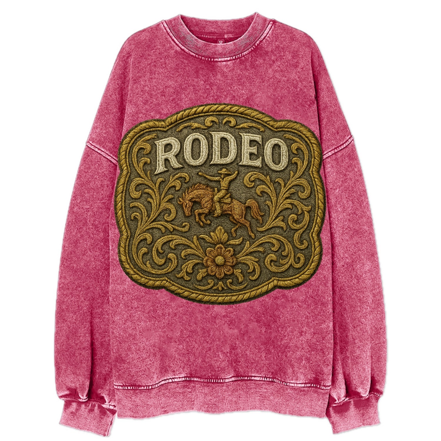 Rodeo Buckle  - Vintage Sweatshirt - Pink