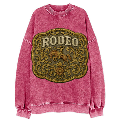 Rodeo Buckle  - Vintage Sweatshirt - Pink