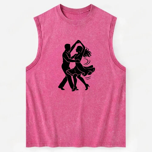 Salsa dancers spinning turn - Vintage Washed Tank