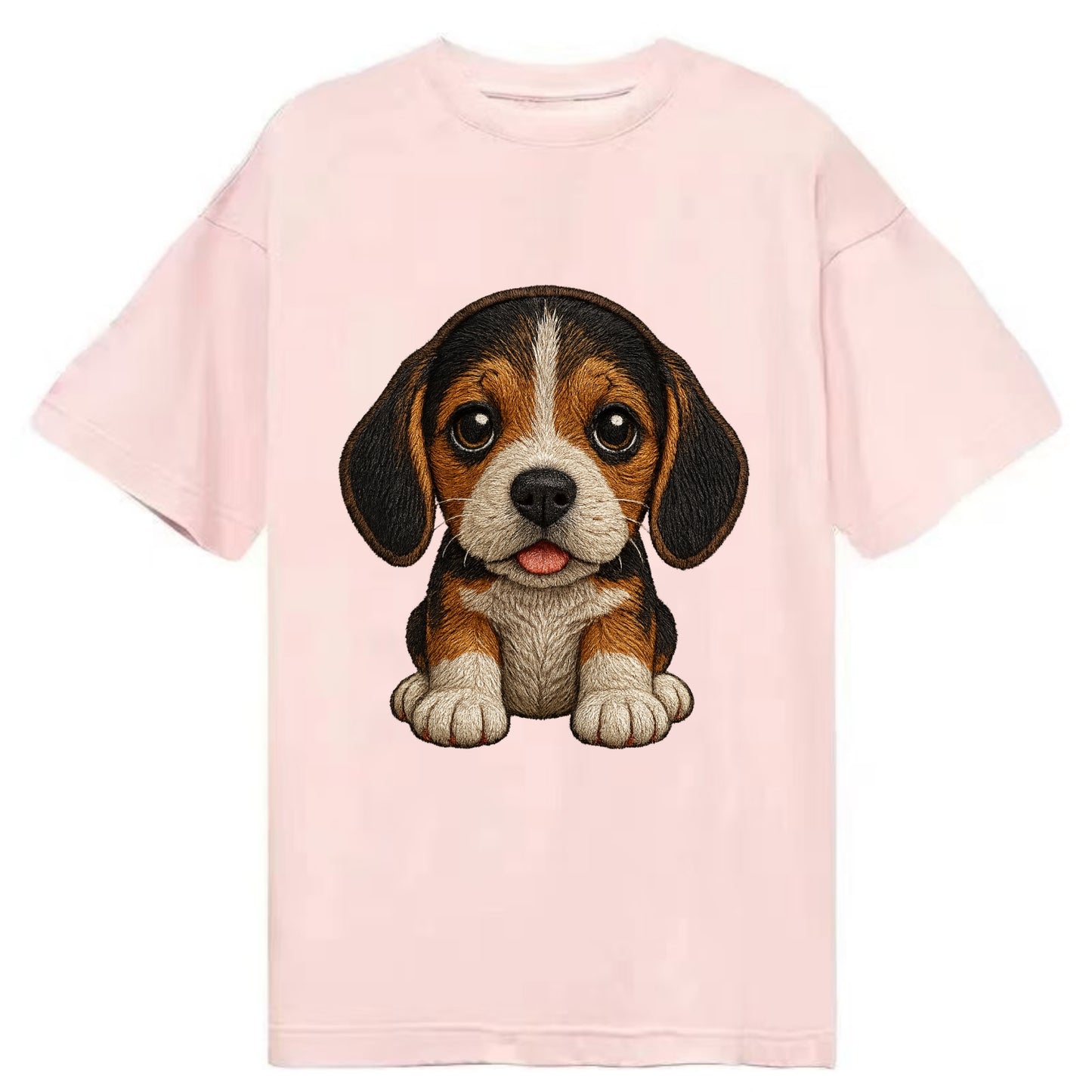 Baby Beagle Puppy - tricolor coat, long droopy ears, big pleading eyes, - Classic T-shirt - Pink