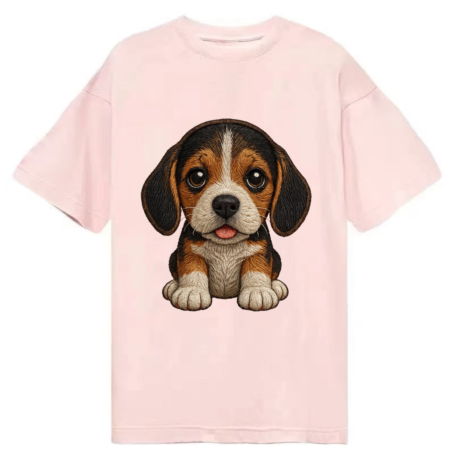 Baby Beagle Puppy - tricolor coat, long droopy ears, big pleading eyes, - Classic T-shirt - Pink