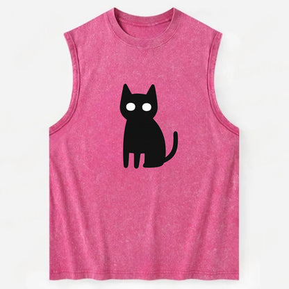 YOU MUST EMBRACE THE VOID | Black cat st - Vintage Washed Tank - Pink