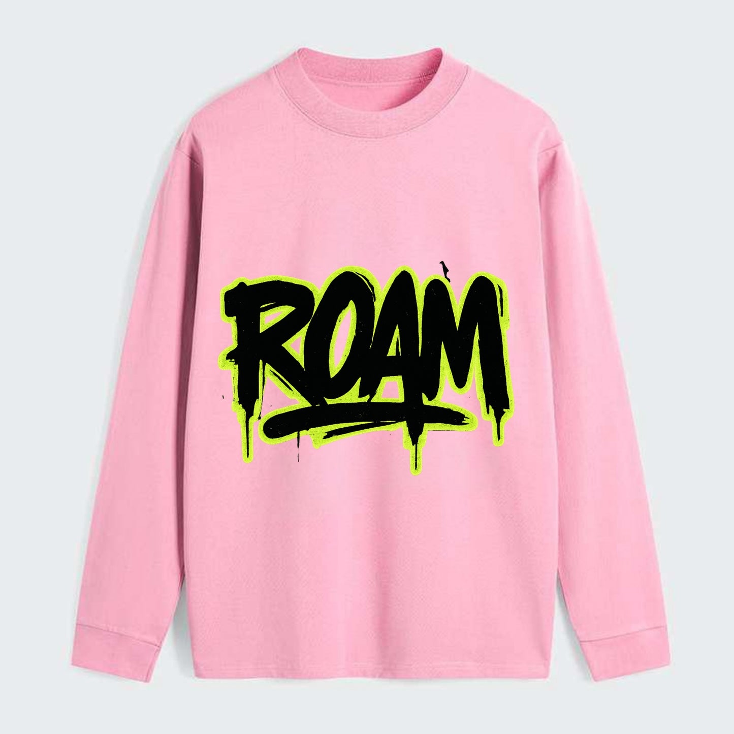 Bold typography design - "ROAM" - wander freely, no destination needed - Classic Long Sleeve Shirt - Pink