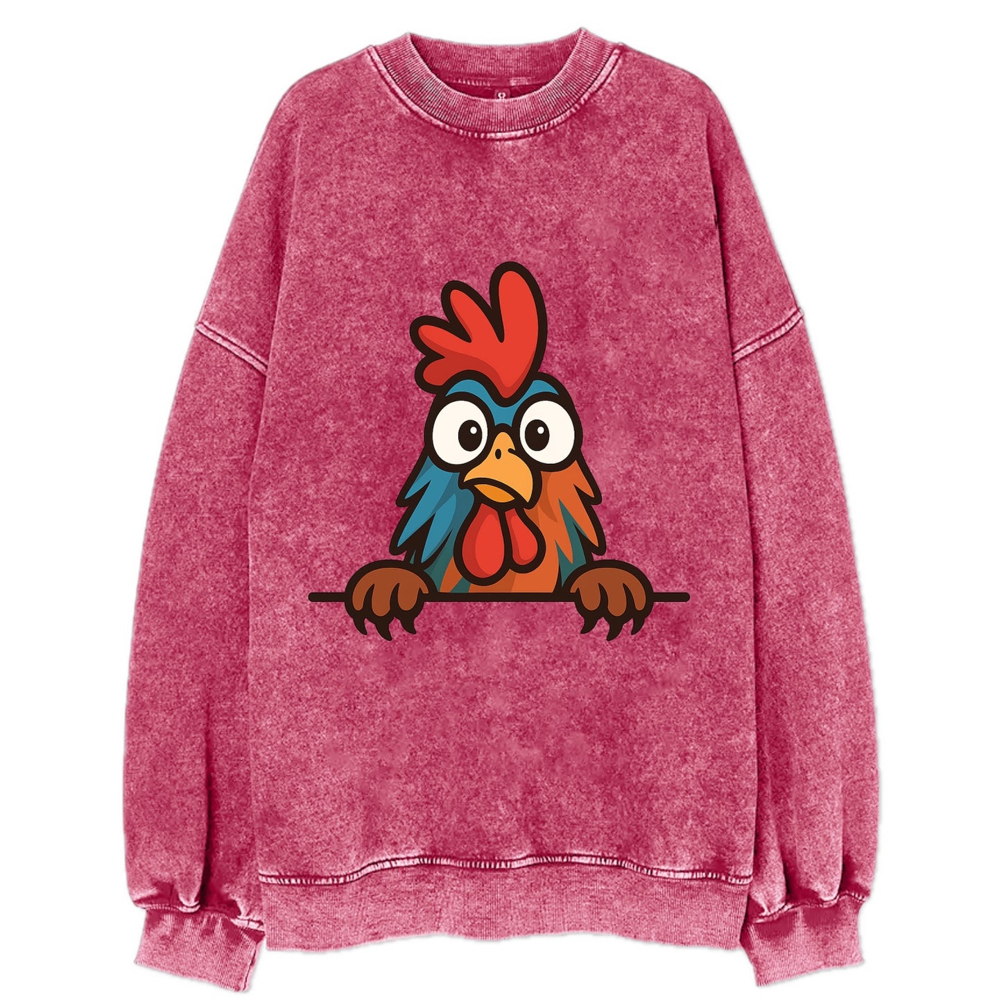 Rooster  - Vintage Sweatshirt - Pink