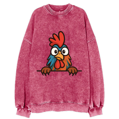 Rooster  - Vintage Sweatshirt - Pink