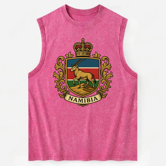 Namibia Heritage Badge  - Vintage Washed Tank - Pink
