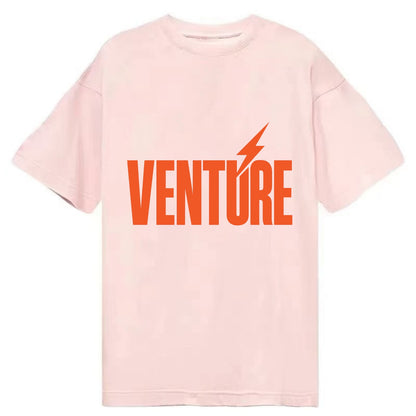 Bold typography design - "VENTURE" - taking risks, bold exploration - Classic T-shirt - Pink