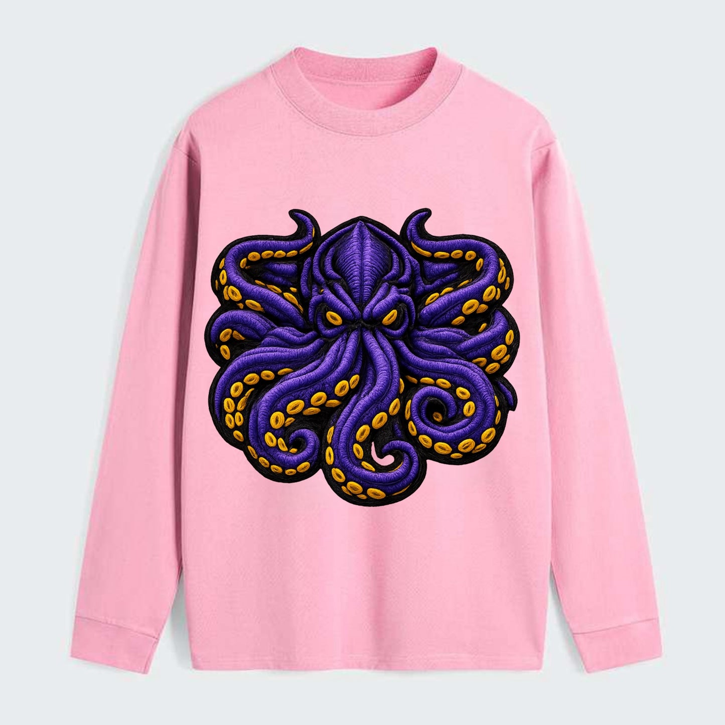 KRAKEN TENTACLES - sea monster in purple and black , deep sea - Classic Long Sleeve Shirt - Pink