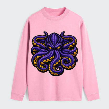 KRAKEN TENTACLES - sea monster in purple and black , deep sea - Classic Long Sleeve Shirt - Pink