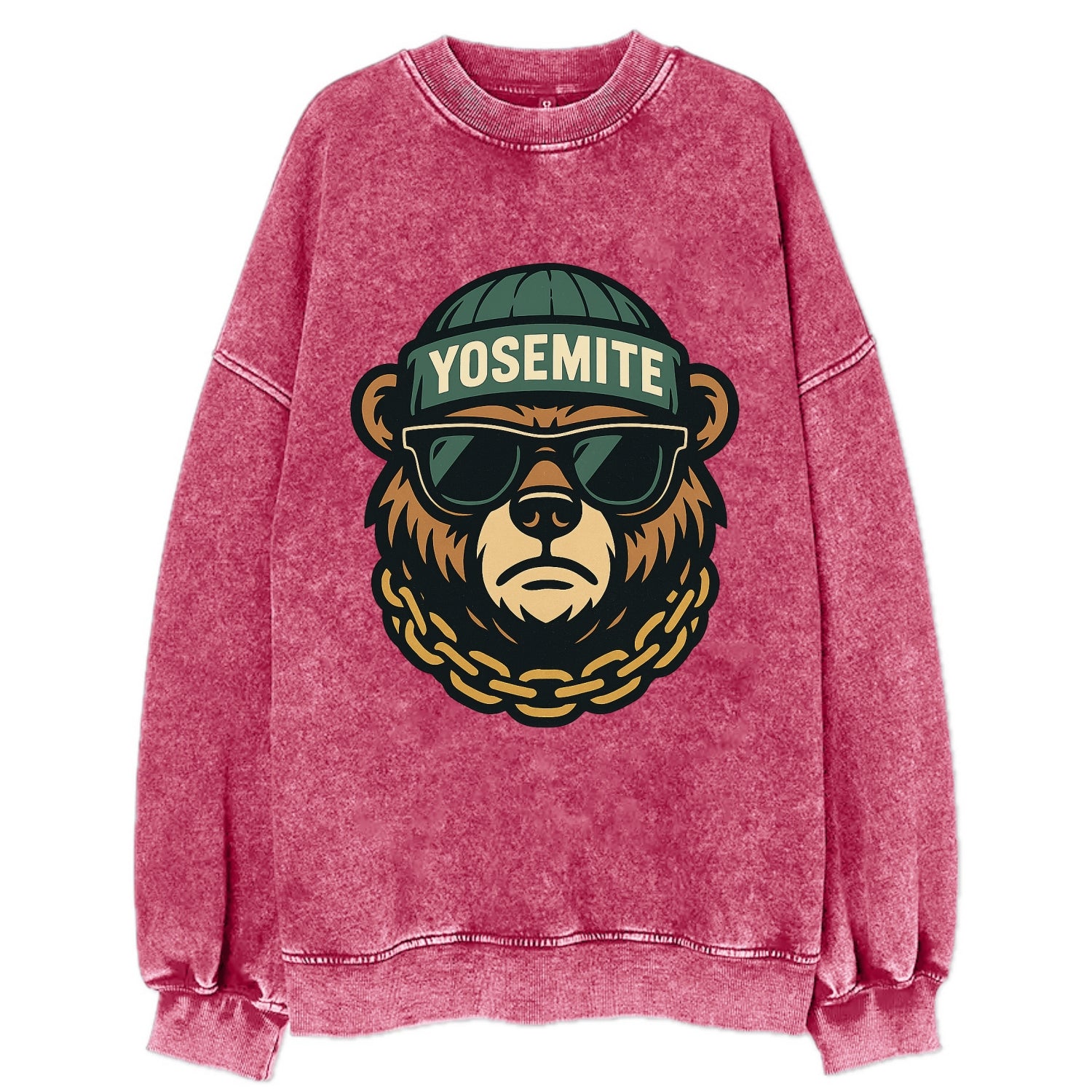 Yosemite Bear - Vintage Sweatshirt - Pink