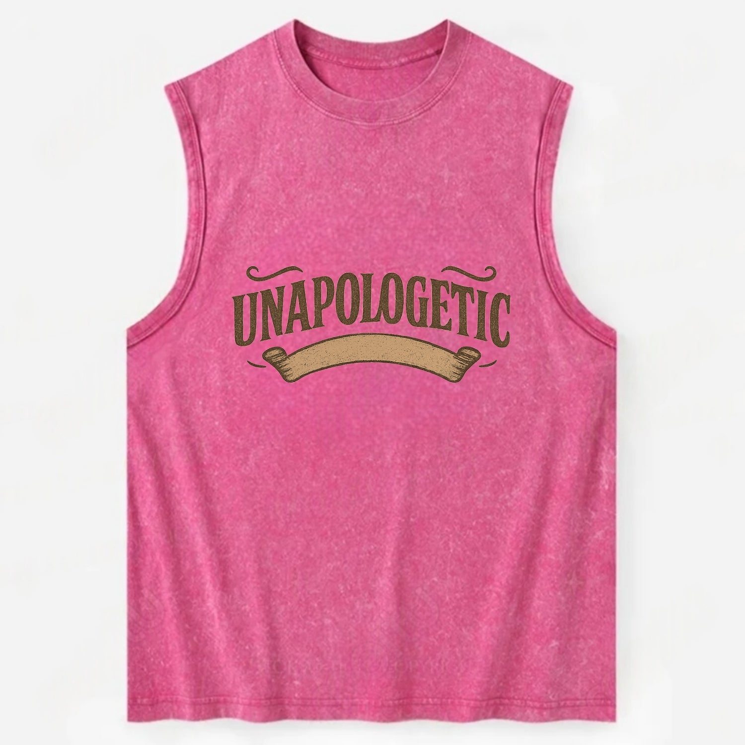 Bold typography design - "UNAPOLOGETIC" - no regrets, owning it - Vintage Washed Tank - Pink