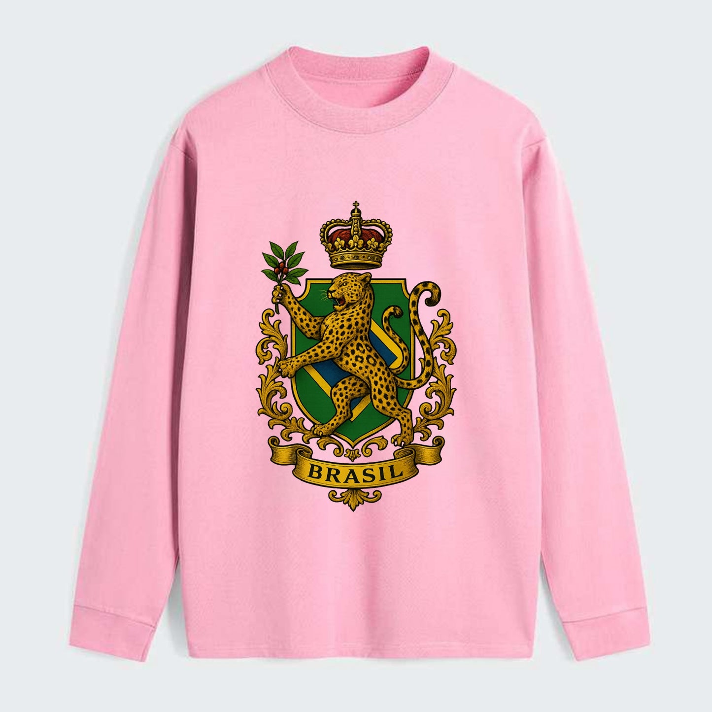 Brazil Jaguar Emblem  - Classic Long Sleeve Shirt - Pink