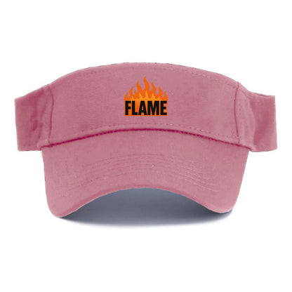 Bold typography design - "FLAME" - burning bright, passionate - Visor - Pink