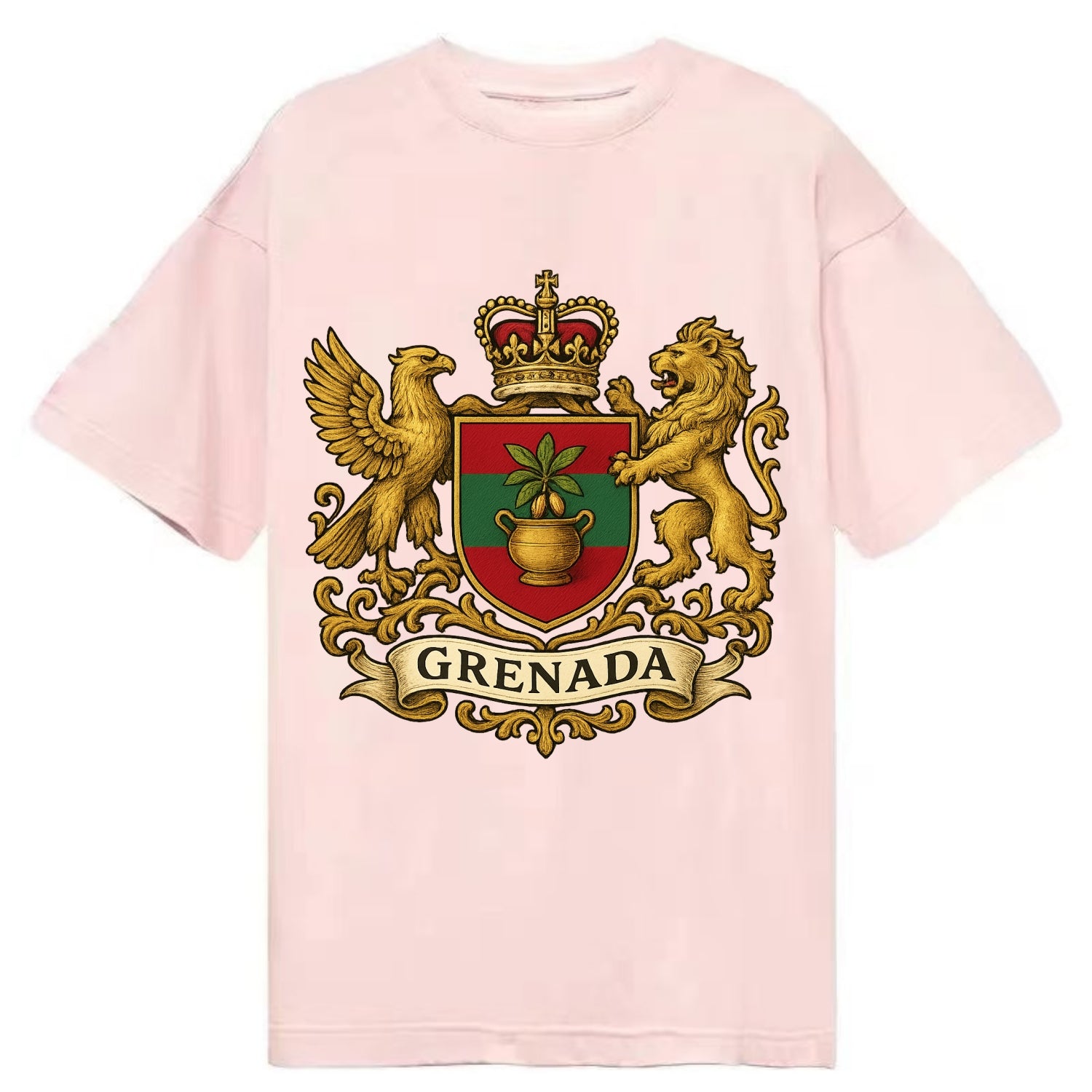 Grenada Heritage Badge  - Classic T-shirt - Pink