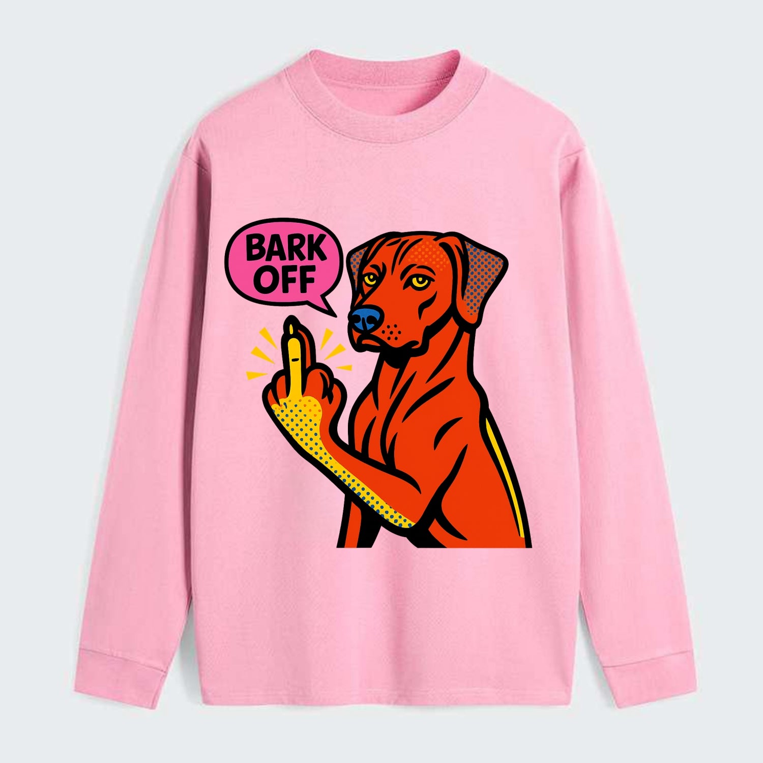 Rhodesian Ridgeback with distinctive ridge on back, athletic muscular - Classic Long Sleeve Shirt - Pink