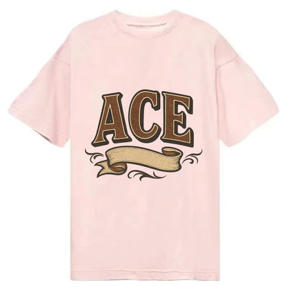 Bold typography design - "ACE" - expert, the best at something - Classic T-shirt - Pink