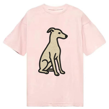 Italian Greyhound - Gray sitting pose - Classic T-shirt - Pink