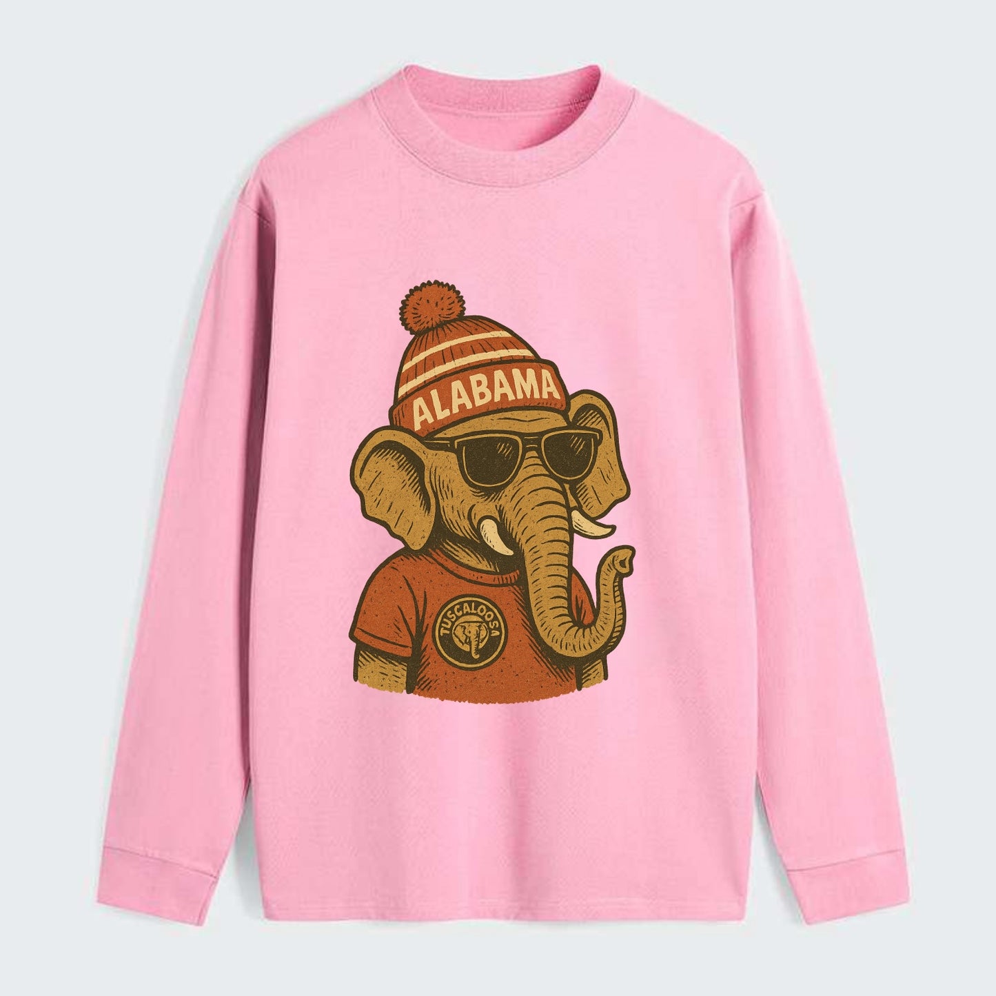 Tuscaloosa Crimson Elephant wearing Alab - Classic Long Sleeve Shirt - Pink