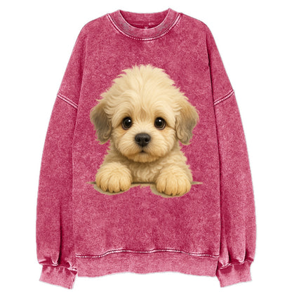 Dandie Dinmont Terrier  - Vintage Sweatshirt - Pink