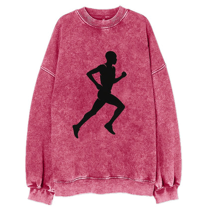 Kenyan distance runner stride - Vintage Sweatshirt - Pink