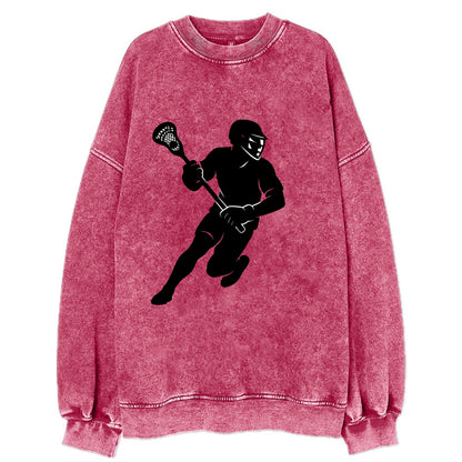Lacrosse player cradling stick - Vintage Sweatshirt - Pink